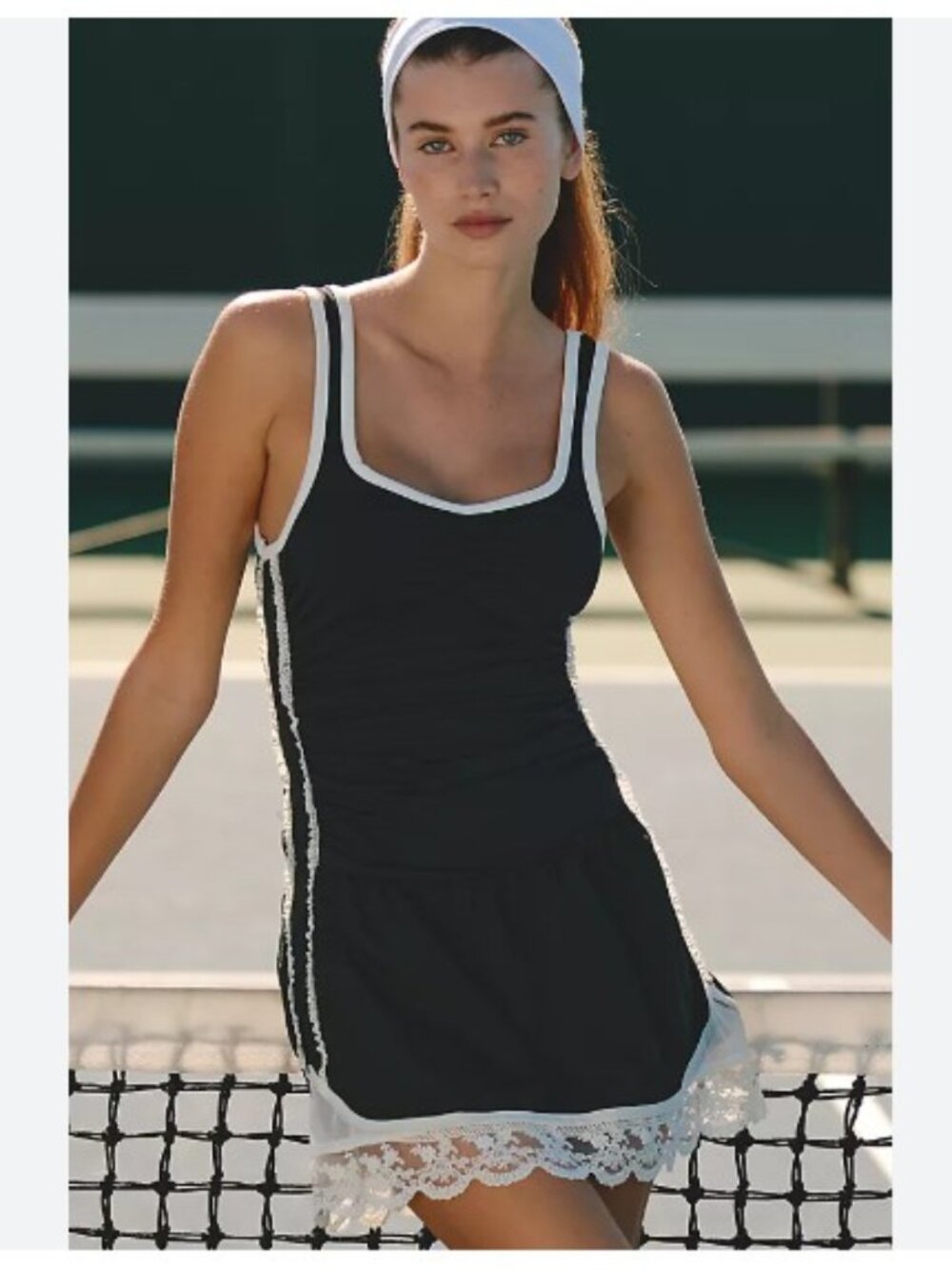 Daily Practice Lace Trim Mini Dress in Black - Size Small - NWT